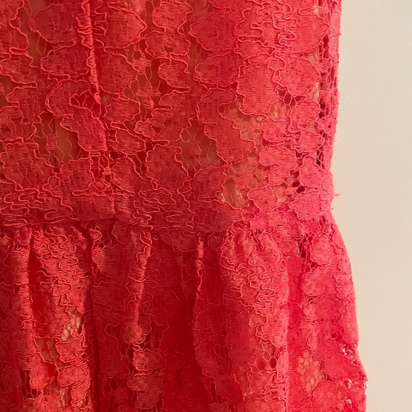 Coral Lace Mini-dress - Picture 3 of 4